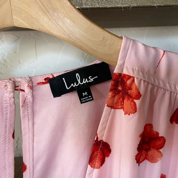 Lulu’s| Delvy Blush Pink Floral Print Surplice Romper, Barbiecore Style••• - Picture 10 of 16